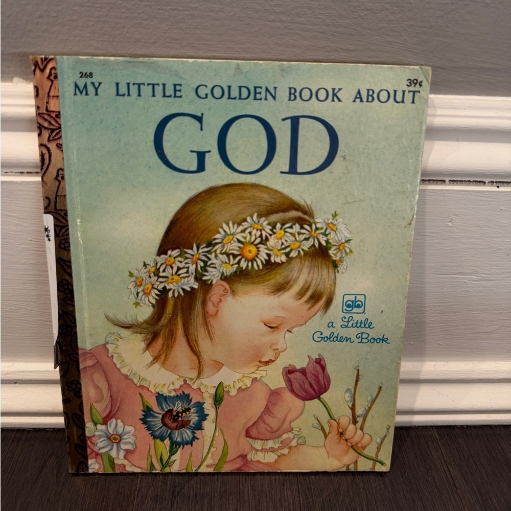 VINTAGE 1973 Little Golden Book About God Hardcover Children's Book Kids Toddler